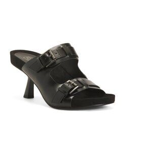 ASH Black Double Buckle Heel Sandals